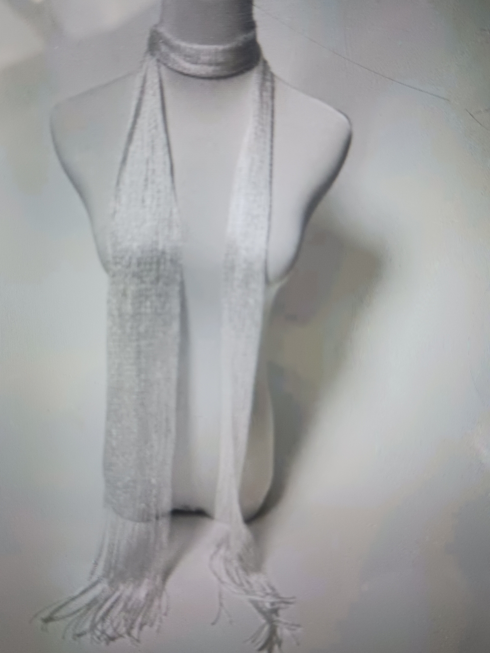 Silver Fringe Chain Scarf - Elegant Women’s Accessory